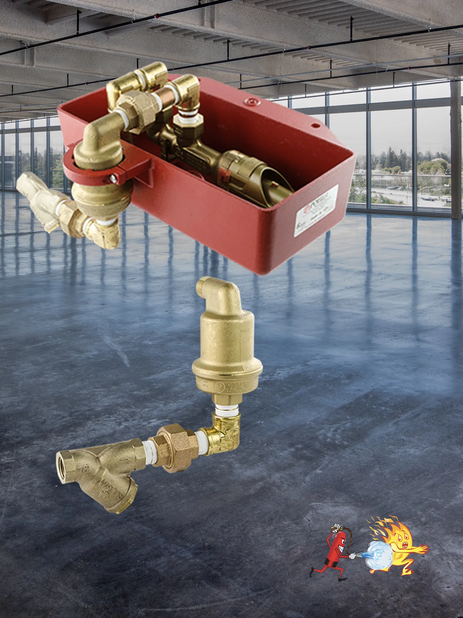 Automatic air vent installed on fire sprinkler system