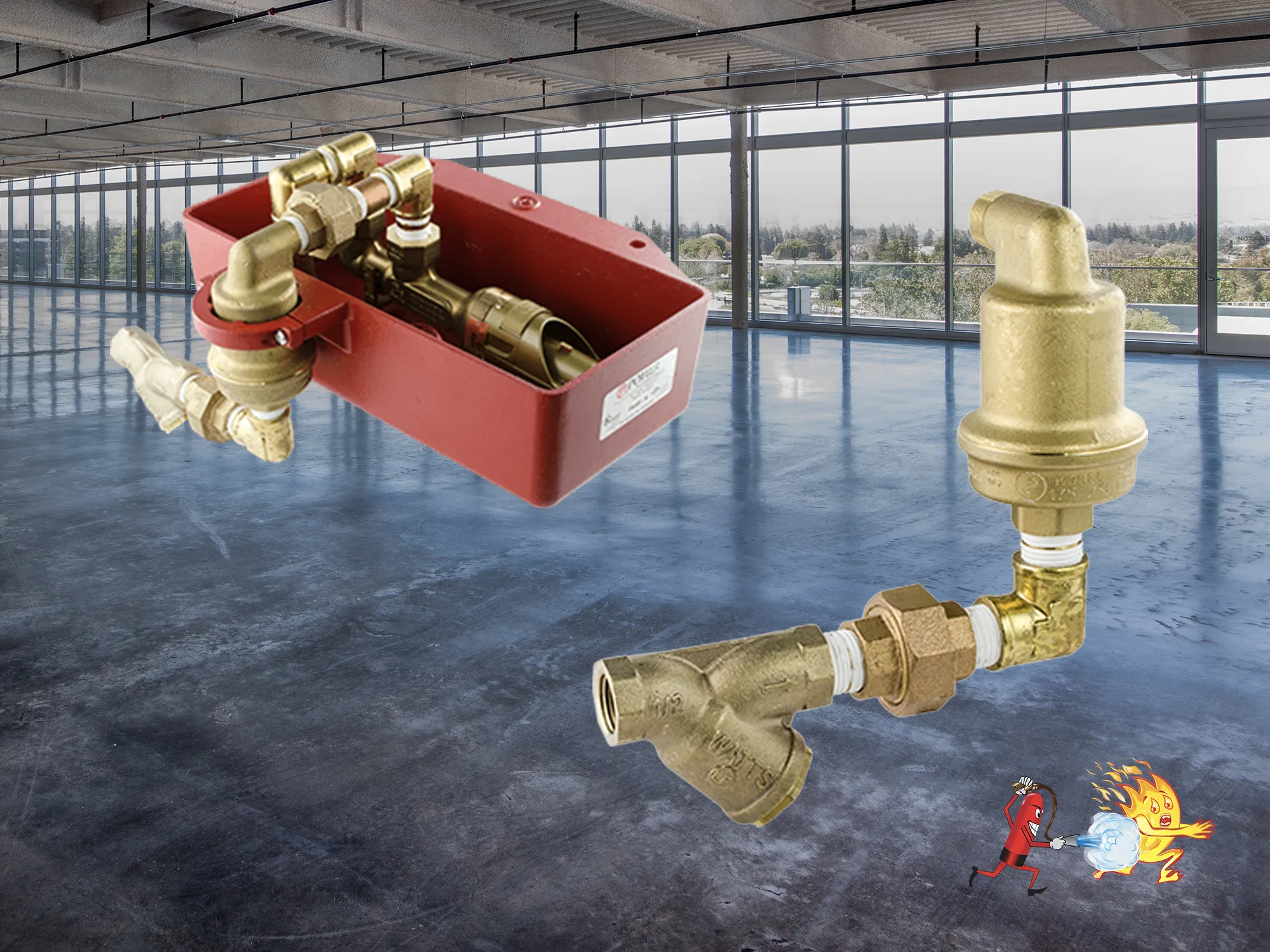 Automatic air vent installed on fire sprinkler system