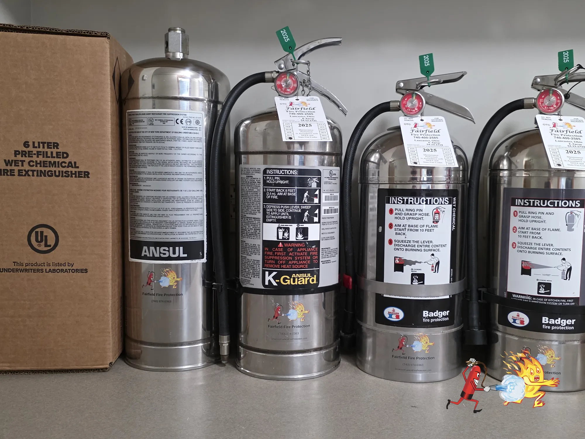Class K fire extinguishers and suppression systems Class K fire extinguisher for commercial kitchen in Ohio