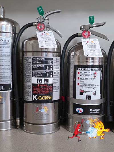 Class K fire extinguisher for commercial kitchen in Ohio