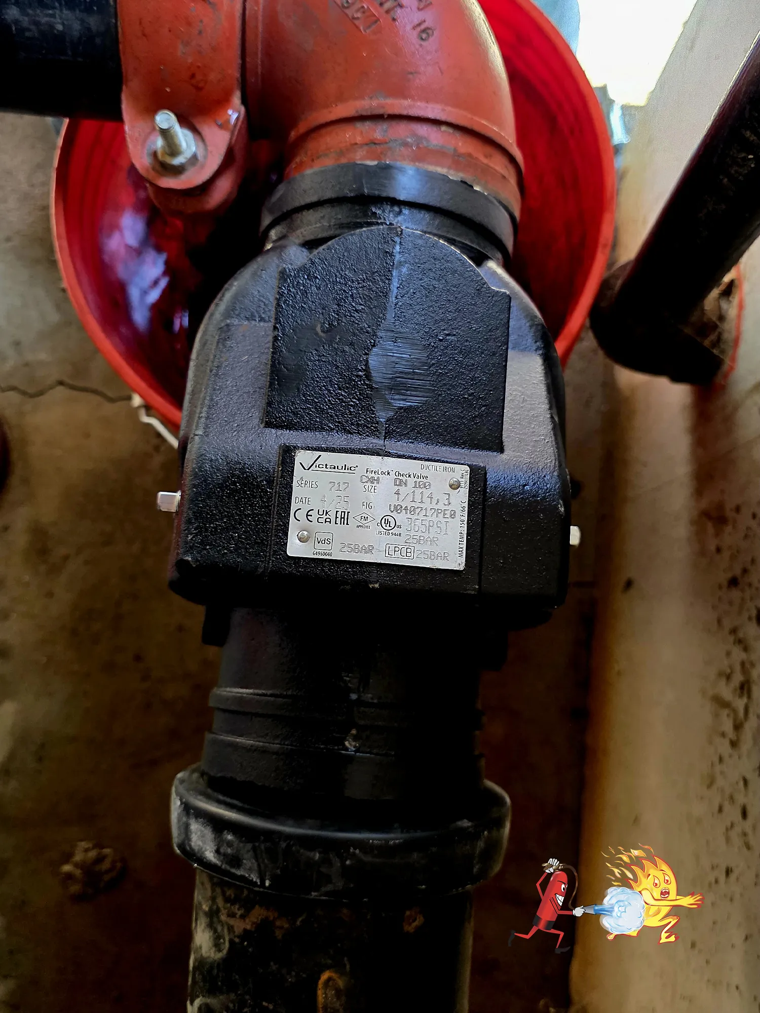 Technician performing FDC hydrostatic test at Ety Village