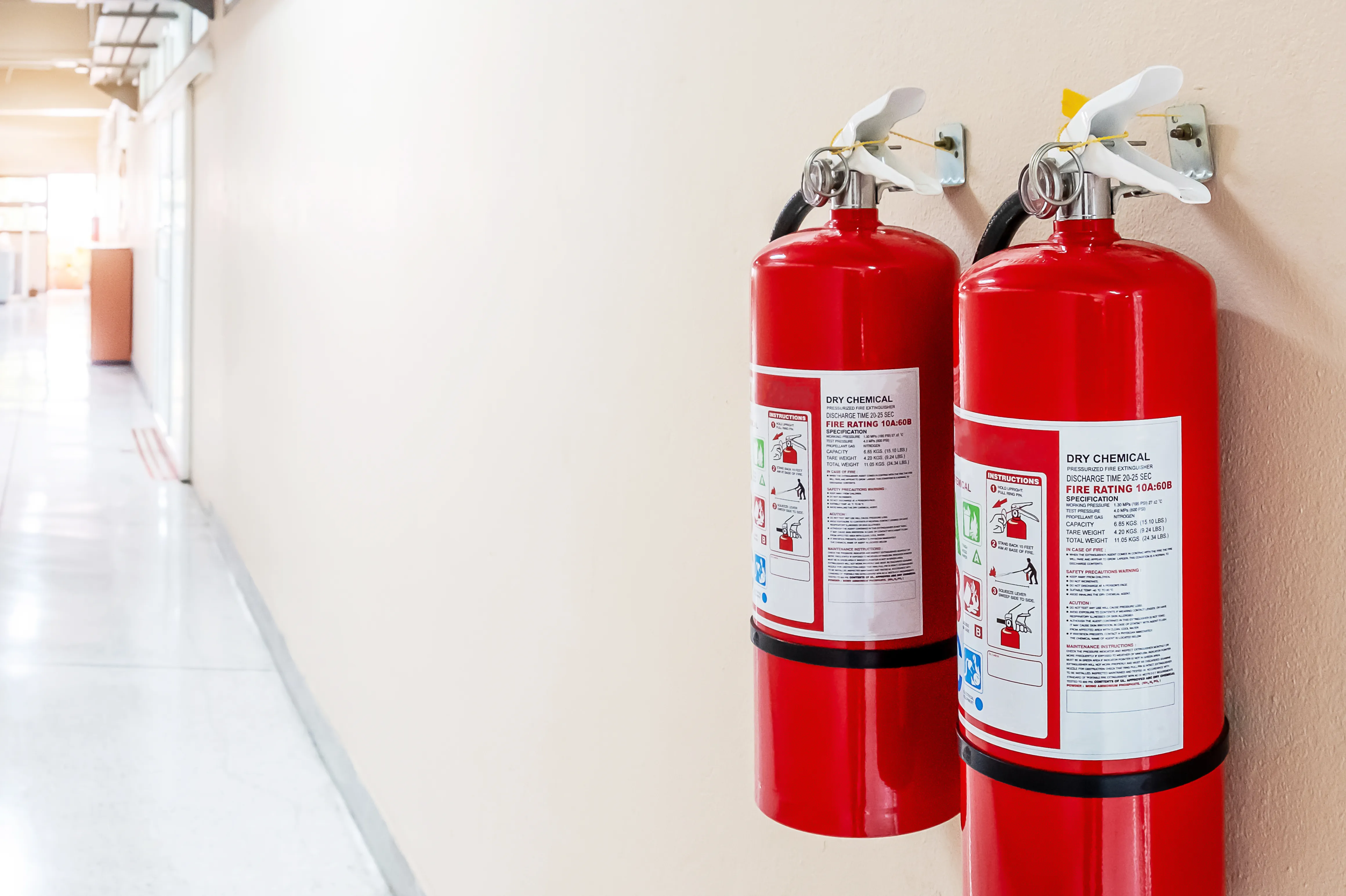 Fairfield Fire Protection technician servicing fire protection equipment at an Ohio commercial property